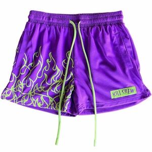Kill Crew Women's Shorts with Purple and Green Flames Size Medium